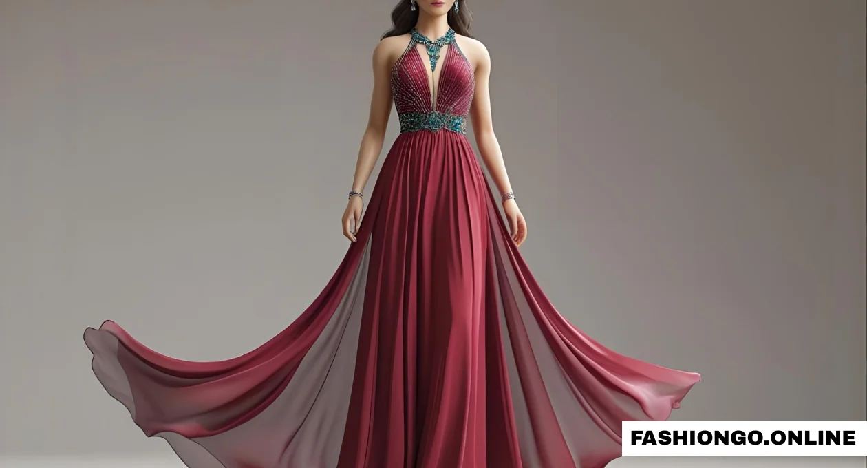 fame and partners vania red plunge halter satin dress